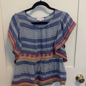 THML Blue and Red Striped Blouse